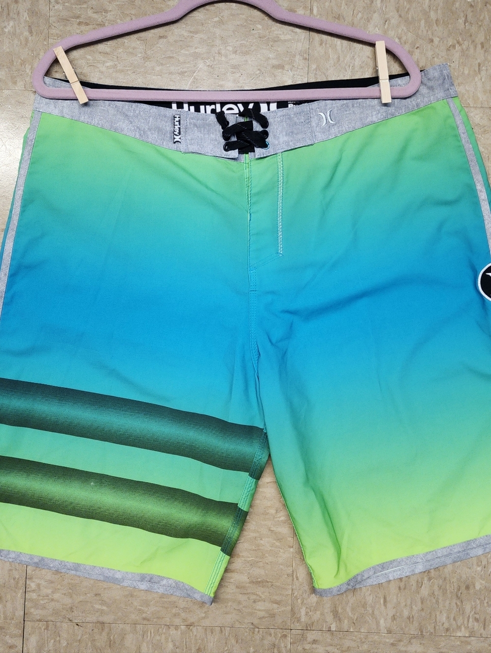 Hurley Men’s Green to Blue Gradient Boardshorts